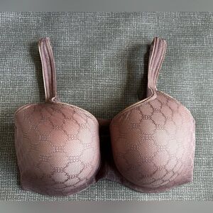 SOMA Stunning Support, Geo Lace Balconette Bra 34G in Dusty Pink